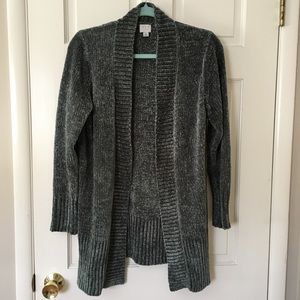 Moss Green chenille cardigan sweater size S